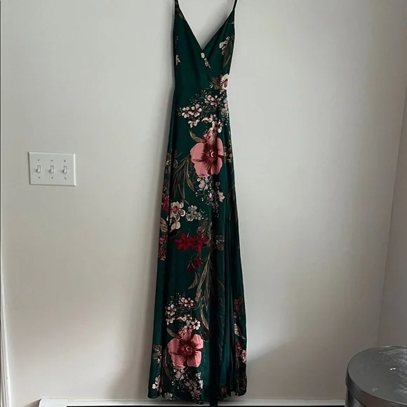 Lulus still the one Floral emerald Green Maxi  Sz Xs Dress Bin Z - Picture 3 of 9